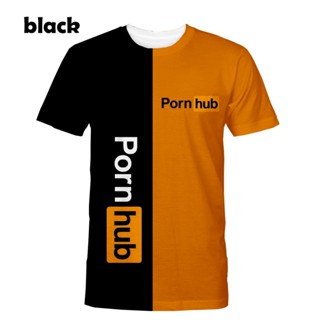 ใหม่ เสื้อยืดลําลอง แขนสั้น คอกลม พิมพ์ลาย pornhub 3d แฟชั่นสําหรับสตรี ขนาด 110 ซม.-3XL