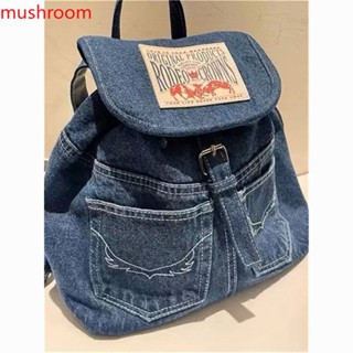 จัดส่งฟรี กระเป๋าเป้สะพายหลัง ผ้าแคนวาส ลายเห็ด สไตล์ญี่ปุ่น [mushroom]