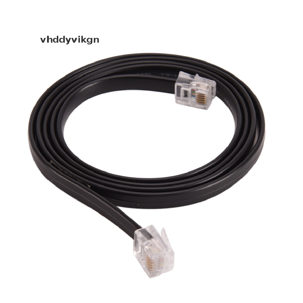 VHDD ใหม่ 1 เมตรหกพิน RJ12 แบนโทรศัพท์สาย 6P6C สีเขียวทองแดง 6-PIN โทรศัพท์สาย VN