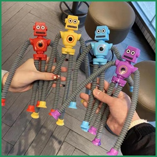 LED Light Telescopic Suction Cup Robots Toy Robots Shape Changing Pulling Arms Leggs Educational Toys Suction Cup Toy