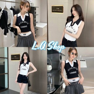 L.A Shop พร้อมส่ง เสื้อกล้ามไหมพรมแขนคอปกผ้านิ่มใส่สบายน่ารักกำลังดี "5358"