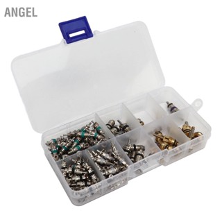  ANGEL 134PCS Air Conditioning Valve Core ขนาดกะทัดรัดแม่นยำเครื่องทำความเย็นยางวาล์ว Stem Cores สำหรับรถยนต์รถบรรทุก ATVs รถจักรยานยนต์