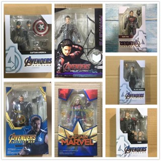 ฟิกเกอร์ The Avengers 4 Shf Captain Marvel Iron Man Captain America Thor Ant-Man สําหรับตกแต่งบ้าน