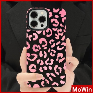 Mowin - เข้ากันได้สำหรับ เคสไอโฟน เคสไอโฟน11 เคส iphone 11  สำหรับ iPhone 14 Pro Max เคส iPhone สีดำเงา TPU เคสอ่อนกันกระแทกป้องกันกล้องพิมพ์ลายเสือดาวสีชมพูเข้ากันได้กับ iPhone 13 Pro max 12 Pro Max 11 xr xs max 7Plus 8Plus