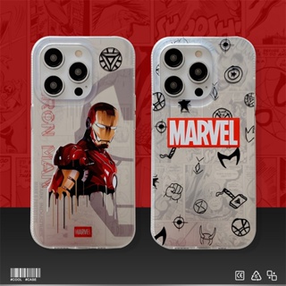 เคสโทรศัพท์มือถือ ลายมาร์เวล Iron Man สีเงิน สําหรับ iphone 14 13 12 11 pro max