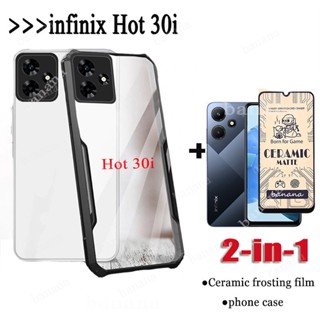 2in1 เคสโทรศัพท์มือถือ อะคริลิค พร้อมฟิล์มเซรามิก สําหรับ infinix Hot 30i Hot30i 30 i