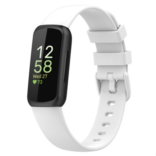 สายนาฬิกาข้อมือซิลิโคน สีพื้น สําหรับ Fitbit Inspire 3 ไซซ์ L