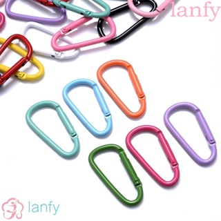 Lanfy คลิปตะขอพวงกุญแจ คาราบิเนอร์ โลหะ ขนาด 45x24 มม. หลากสี สําหรับทําเครื่องประดับ DIY