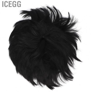 Icegg Mens Hair Piece  Breathable Men Short Toupee Real Fluffy Stylish  for Party for Halloween