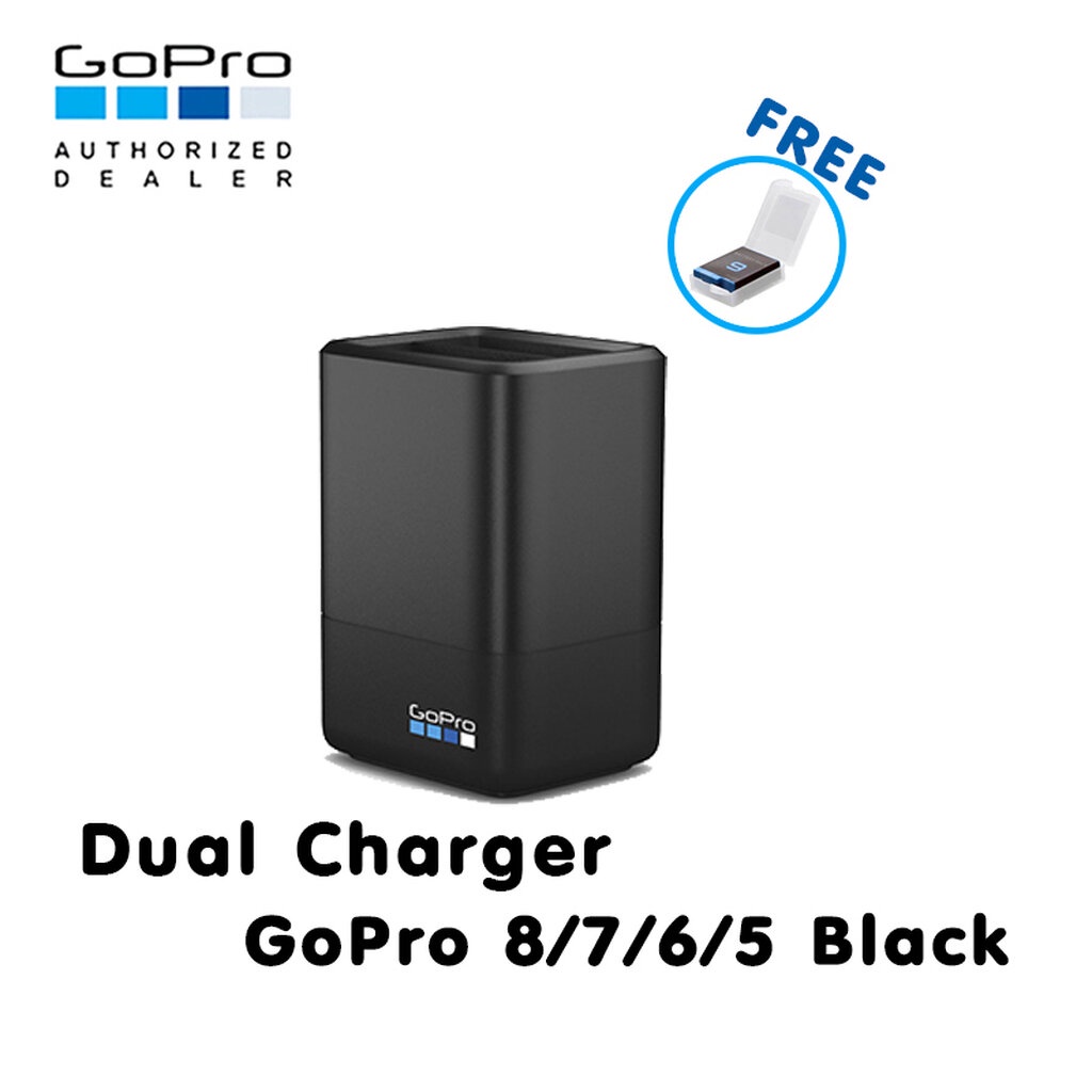 GoPro GoPro 8 / 7 6 / 5 Dual Battery Charger ฟรี กล่องใส่แบต ที่ชาร์จแบตเตอรี่แบบคู่ (แท้ประกันศูนย์