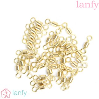 Lanfy ลูกหมุนตกปลา สเตนเลส ทรงแปดเหลี่ยม อุปกรณ์เสริม สําหรับตกปลา 100 ชิ้น ต่อล็อต