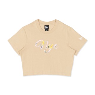 New Era เสื้อรุ่น WOMEN CROP TEE FLORAL OAT MILK