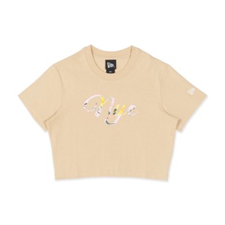 New Era เสื้อรุ่น WOMEN CROP TEE FLORAL OAT MILK