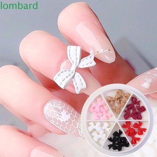 Lombard เครื่องประดับตกแต่งเล็บริบบิ้น 3D Diy คริสตัล Ab