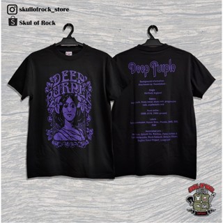 เสื้อยืดผ้าฝ้าย พิมพ์ลาย HITAM ROCK BAND UNISEX สีดํา สีม่วงเข้ม