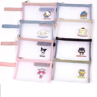 กระเป๋าดินสอ ผ้าไนล่อนใส ลาย Sanrio Kuromi Cinnamoroll My Melody Pom Pom Purin เหมาะกับของขวัญ สําหรับเด็กนักเรียน และสํานักงาน มี 5 แบบ