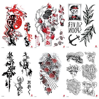 สักกันน้ำ15วัน รอยสักแขนดอกไม้ Tattoo Sticker รอยสักจดหมาย รอยสักอักษรจีน