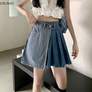 Crlnhc ชุดมินิเดรสกระโปรง ทรงเอ เอวสูง ทรงไม่สมมาตร สําหรับสตรี