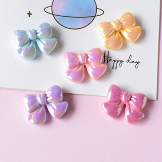 10 ชิ้น / เซต น่ารัก หวาน ที่มีสีสัน โบว์ เรซิน แพทช์ เคสโทรศัพท์ วัสดุตกแต่ง DIY กิ๊บติดผม อุปกรณ์เครื่องประดับ