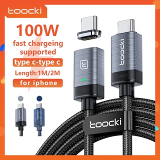 Toocki 5A 100W PD การชาร์จไฟอย่างรวดเร็วด้วยสายเคเบิลข้อมูล Type-C ถึง Type-C อลูมิเนียมอัลลอยด์การชาร์จไฟอย่างรวดเร็วสำหรับแท็บเล็ต Huawei Samsung