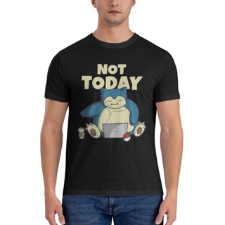 เสื้อยืด พิมพ์ลายโปเกม่อน Snorlax Not Today แบบสร้างสรรค์ ให้เป็นที่นิยม ให้เป็นของขวัญได้ สําหรับผู้ชาย