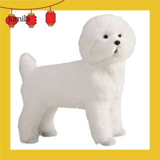 [JU] Bichon Frise Puppy ตุ๊กตาสุนัขเท็ดดี้จําลอง น่ารัก ของขวัญวันเกิด สําหรับตกแต่ง