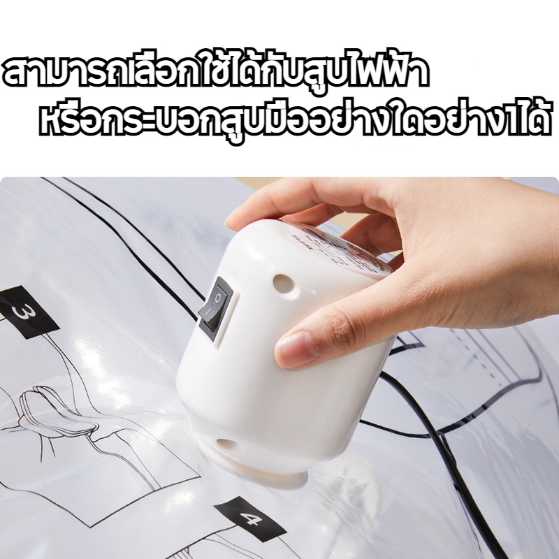 ถุงสูญญากาศ เก็บเสื้อผ้าผ้าห่มผ้านวมจัดเก็บของกระชับพื้นที่แพ็คของเดินทางถุงใส่เสื้อผ้าพกพา - รูปที่ 3