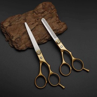 กรรไกตัดผม stainless steel barber scissors กรรไกรตัดแต่ทรงผมสแตนเลส