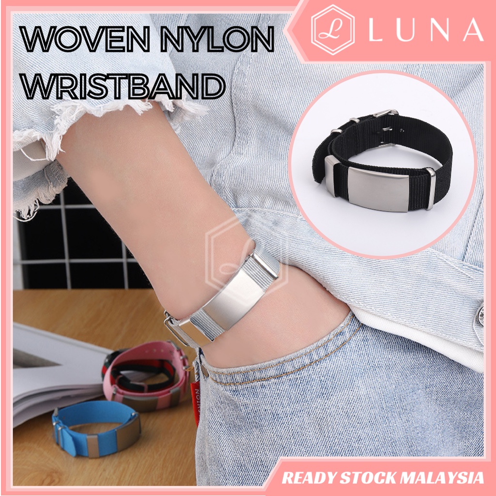 LUNA WOVEN NYLON WRISTBAND Gelang Tangan ปรับสร้อยข้อมือคู่ Perempuan Lelaki Gelang กําไลข้อมือ Unis
