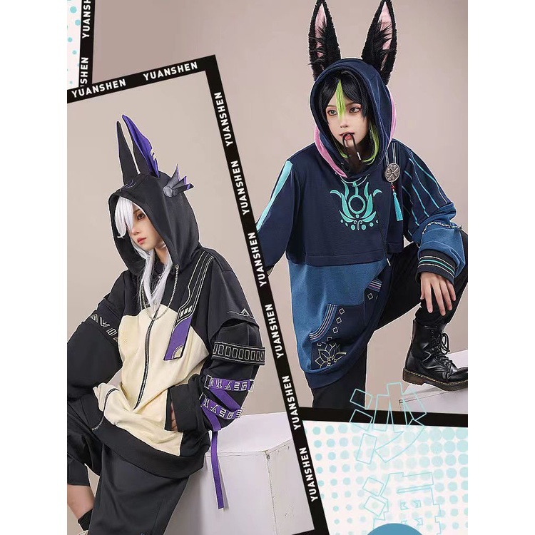 Genshin Impact Tighnari cosplay Costume Cyno คอสเพลย์เสื้อผ้า อนุพันธ์เสื้อผ้า อะนิเมะเกม Anime game Hoodie提纳里原神赛诺
