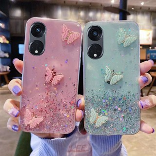 พร้อมส่ง เคสโทรศัพท์มือถือแบบนิ่ม ใส ลายผีเสื้อ ท้องฟ้ากลางคืน หรูหรา สําหรับ OPPO A98 5G