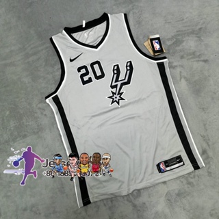 เสื้อกีฬาบาสเก็ตบอล ลายทีม NBA San Antonio Spurs สําหรับผู้ชาย # เสื้อกีฬาแขนสั้น ลายทีม Manu Ginōbili สีเทา 20 ชิ้น 444867