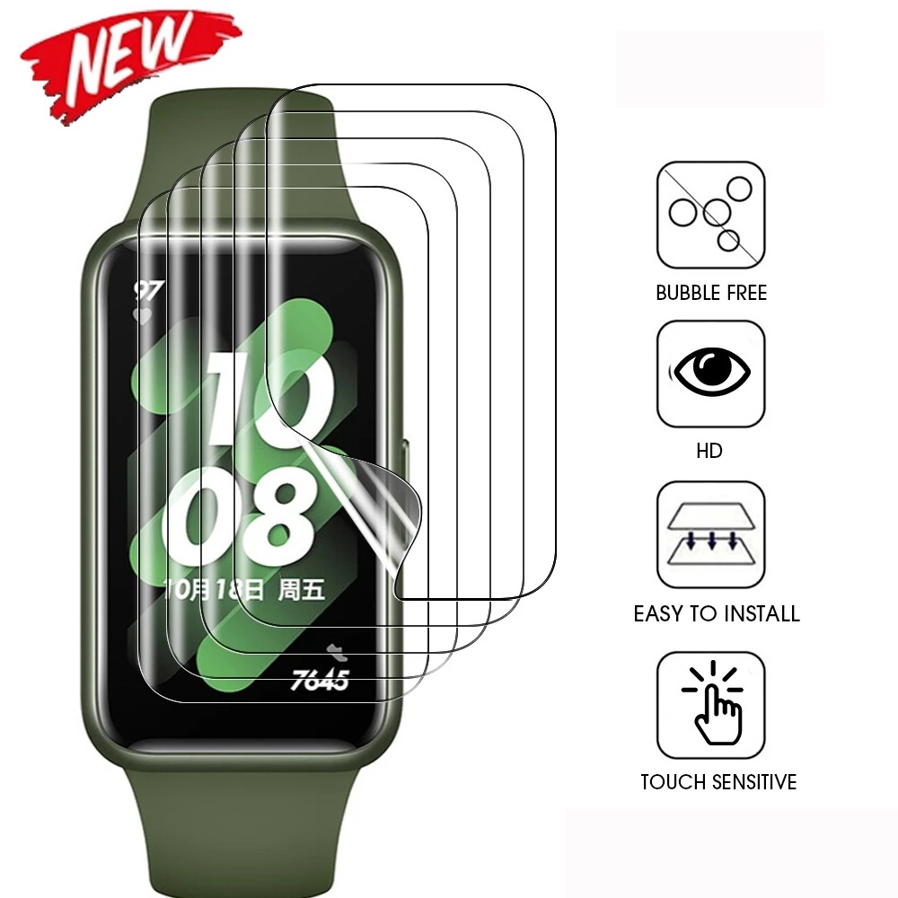 ฟิล์มกันรอยหน้าจอ แบบนิ่ม สําหรับ Huawei Band 8 7 6 Honor Band 6 Pro Smartwatch Hydrogel Watch ป้องกัน