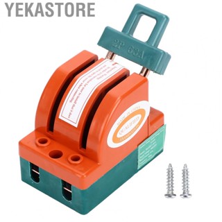 Yekastore Safety Switch 2 Pole 63A AC 220V Single Throw ABS Copper Disconnect  Switch for Fail Safe Circuit Breakers