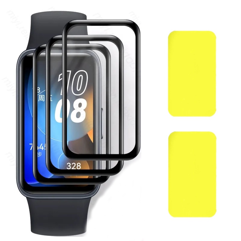 ฟิล์มกันรอยหน้าจอ 3D PMMA ขอบเต็ม สําหรับ Huawei band 8 9 10 ฟิล์มป้องกัน แบบนิ่ม