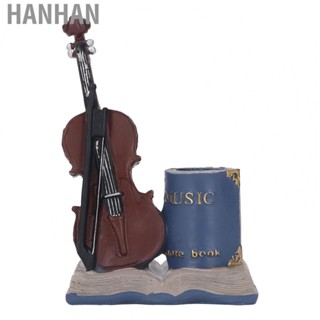 Hanhan Musical Instrument Pen Holder  Vintage Violin Retro Pen Holder  for Office