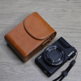 เคสกระเป๋าหนังใส่กล้อง สีดํา สําหรับ Sony RX100m5a 7 Canon G5X2 ZV1