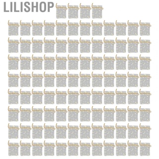 Lilishop Organza Drawstring Bags  100pcs White Organza Bags Moon Star Pattern  for Baby Shower
