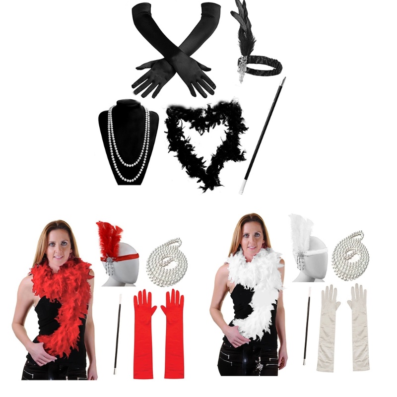 Mya Vintage 20s Flapper ผู้หญิงเครื่องแต่งกายสร้อยคอสําหรับค็อกเทลปาร์ตี้