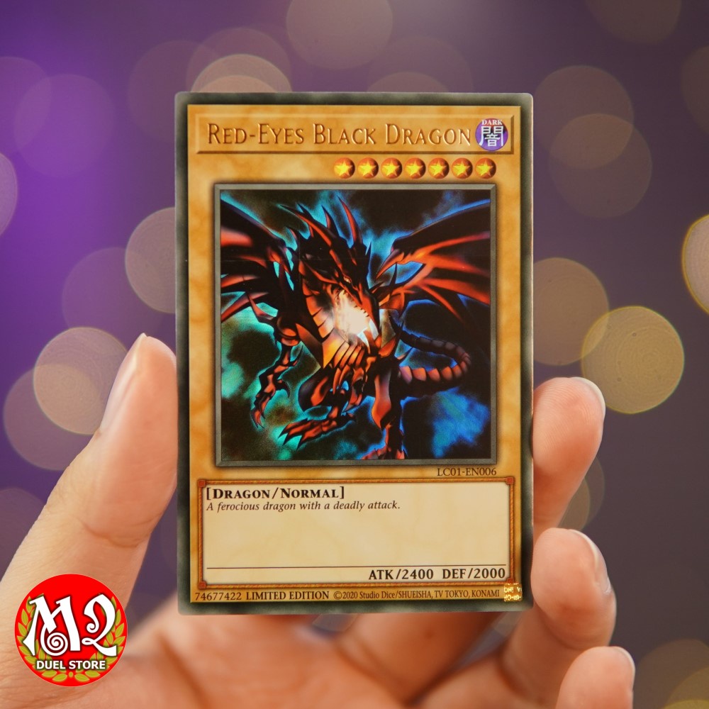 การ์ด Yugioh Black Dragon พร้อมตาแดง LC01-EN006 - Red-Eyes Black Dragon - Ultra Rare Limited Editon 