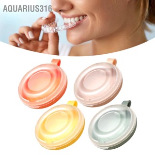 Aquarius316 กล่องใส่เครื่องมือจัดฟันฟันปลอม ABS ป้องกันฝุ่น Orthodontic Retainer Storage Container Case