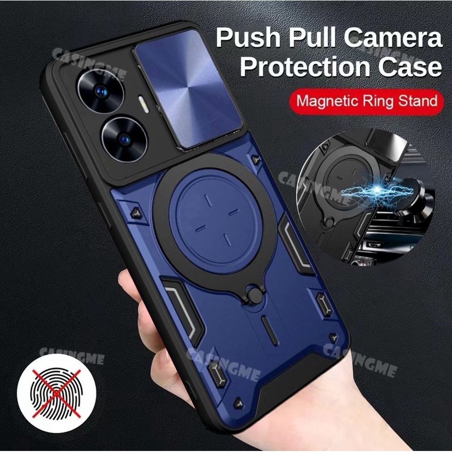 เคสโทรศัพท์มือถือ กันกระแทก พร้อมแหวนแม่เหล็ก สําหรับ Realme C55 2023 Realme C55 NFC C35 C21Y C25Y R