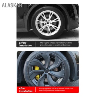 ALASKAR 4Pcs 19in ล้อ Hubcap Scratch ฟรีสไตล์สปอร์ตยาวนานสำหรับ Tesla รุ่น Y 2020 ถึง 2023