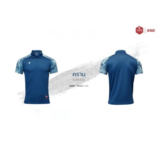 เสื้อโปโล เสื้อโปโลแต่งแขนลายมัดย้อม THAI TONE ยี่ห้อ EGO SPORT รหัส TT-001  ของแท้100%