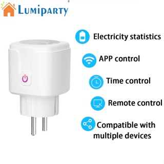 Lumiparty ซ็อกเก็ตอัจฉริยะ Wifi 16a Ac 100-240v ปลั๊กจับเวลา ควบคุมด้วยเสียง สําหรับ Alexa Smart Home