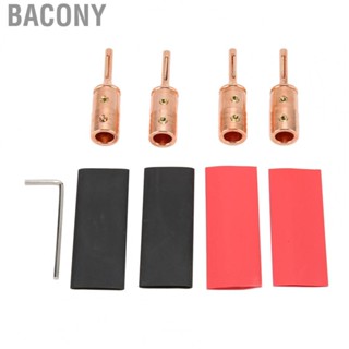 Bacony Speaker Wire Banana Plugs  Clear  4Pcs Male Strong Connection Banana Plugs Pure Copper  for  System for AV Receiver