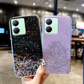 เคสโทรศัพท์Vivo Y36 4G Y36 5G Y02t Y02A 2023 มือถือ ใหม่ ซิลิโคนนิ่ม ใส ลายกลิตเตอร์ดาว ท้องฟ้ากลางคืน สําหรับ เคสVivo Y36