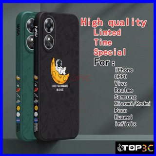 เคส OPPO A98 5G A17 A95 A74 A96 A76 A78 5G A17K A16 A16K A16E A15S A5S A7 A12 A9 2020 A5 2020 A15S A53 A54 A55 A57 2022 A77S Reno 8T 5G เคสโทรศัพท์มือถือ ลายนักบินอวกาศ Nasa TKR สําหรับ