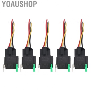 Yoaushop 5Pcs Automotive Relay 12V DC 30A 4 Pin 4 Wire Interlocking Relay Socket Set Kit