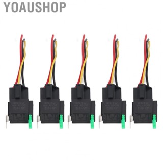 Yoaushop 5Pcs Automotive Relay 12V DC 30A 4 Pin 4 Wire Interlocking Relay Socket Set Kit